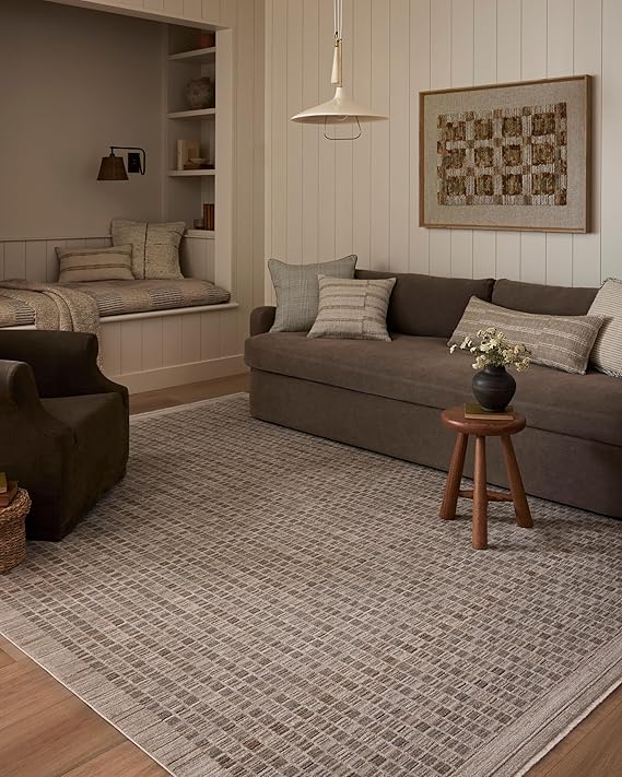 Loloi Amber Lewis Cali Collection CIL-02 Natural/Slate 6'-7" x 9'-2", .25" Pile Height, Area Rug